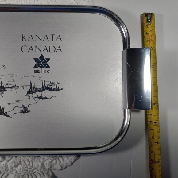 Canada Centennial Tray / Plaque Jacques Cartier Kanata Hochelaga Aluminium - Picture 8 of 9